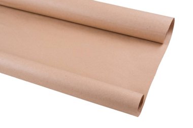 Kraft kağıt rulo üzerinde izole. Arka plan, doku, kopya alanı