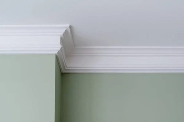Details in the interior. Ceiling moldings, part of intricate corner — Stock Image Details Interior Ceiling Moldings Part Intricate Corner Stock Image