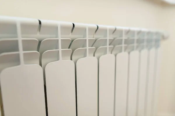 Close White Radiator Heater Apartment — Stock Photo, Image