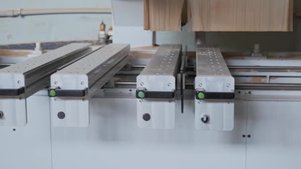 Máquina Trabalhar Madeira Automatizada Oficina Carpintaria — Vídeo de Stock