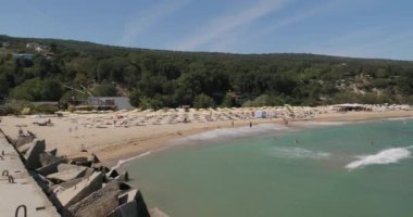 Görüntü sahili sahili manzarası, Bulgaristan Karadeniz Nirvana plajı.