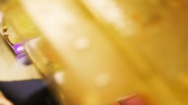 üst görünüm Ocak yapar ve lezzetli taze hamburger paketleri