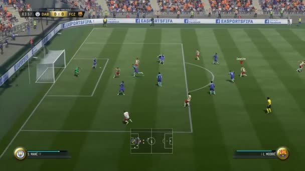 famous soccer player scores goal and dances in virtual game 