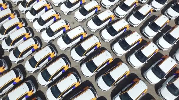 Yandex Ενοικιάσεις αυτοκινήτων με γυάλινη πρόσοψη κτίριο εναέρια — Αρχείο Βίντεο