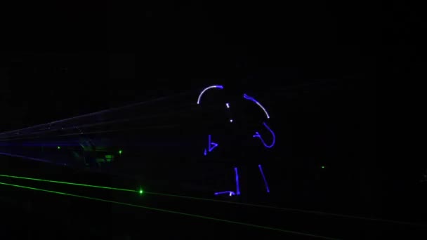 Tecknad om hockey spel och spelare gjorda med laser strålar — Stockvideo