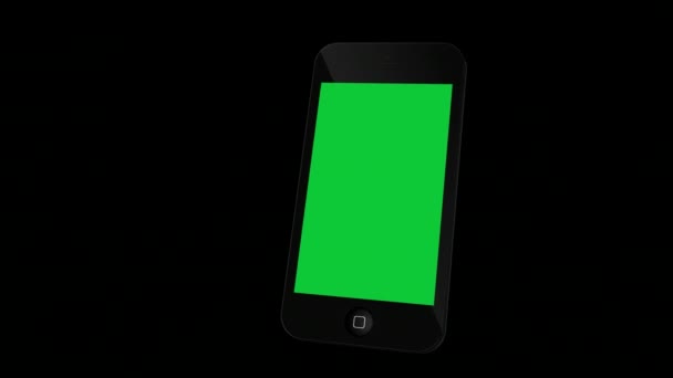Animation Electronic Gadget Mit Grünem Touchpad Auf Transparentem Hintergrund — Stockvideo
