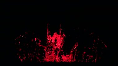 Yakın çekim kan sıçrama. Ağır çekim. 60 fps, Alfa ile kanal