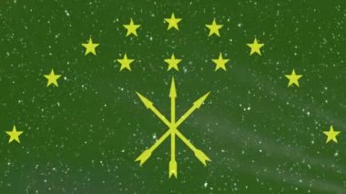 Adıge bayrağı. Vatandaşları bayraklarını dünya ülke dönüm 