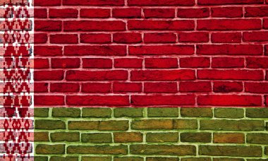 Şaşırtıcı Beyaz Rusya bayrağı Illustration. Vatandaşları bayraklarını dünya ülke dönüm