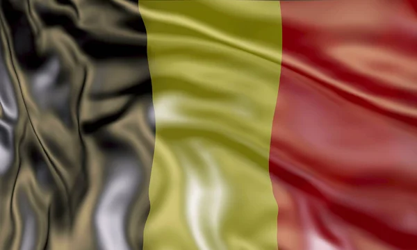 惊人的比利时国旗的例证 世界国家转动的国民旗子 — 图库照片