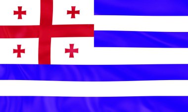 İnanılmaz Ajaria bayrak Illustration. Vatandaşları bayraklarını dünya ülke dönüm