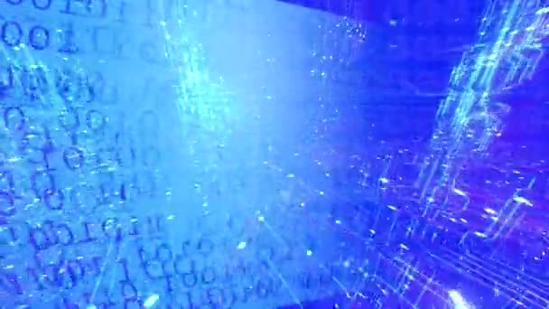 Binární Kód Pozadí Abstraktní Big Data Datový Proud — Stock video