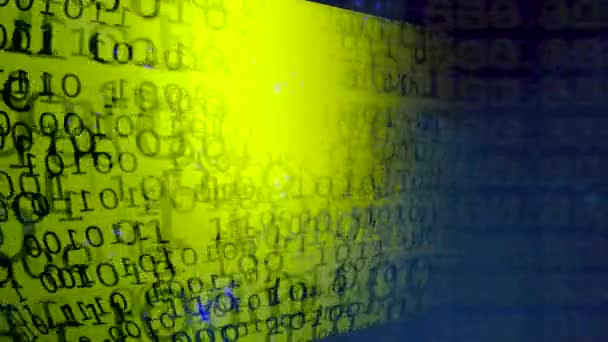 Binaire Code Achtergrond Abstracte Big Data Gegevensstroom — Stockvideo