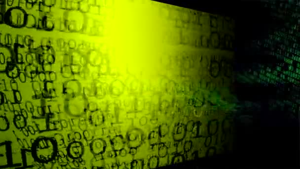 Antecedentes Tecnológicos Código Binário Big Data Abstrato Fluxo Dados — Vídeo de Stock
