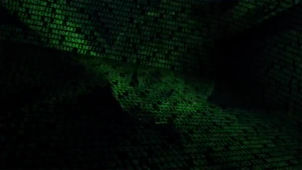 Технологічний Фон Двійковий Код Абстрактні Великі Дані Потік Даних — стокове відео