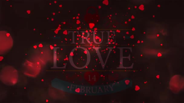 Cuore Splendente San Valentino Sfondo Con Cuore Rosso — Video Stock