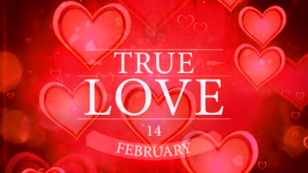 Corazón Brillante Día San Valentín Fondo Con Corazones — Vídeos de Stock