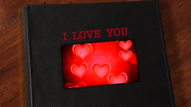 Shiny Heart Valentines Day Background Red Hearts — Stock Video