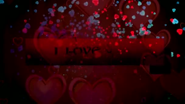 Glänzendes Herz Valentinstag Hintergrund Mit Herzen — Stockvideo
