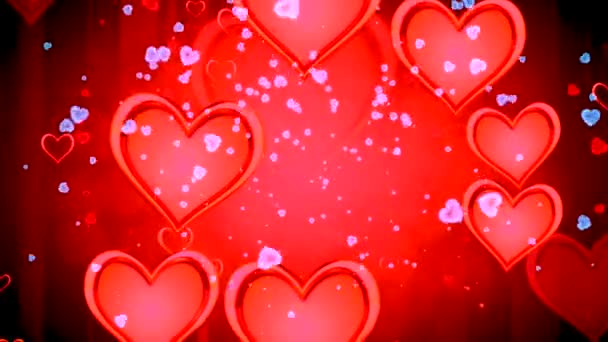 Parlak Kalp Sevgililer Günü Kalpleri Ile Arka Plan — Stok video