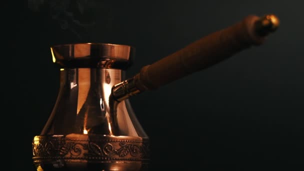 Koffie Brouwen Aroma Koffie Turkse Stijl — Stockvideo