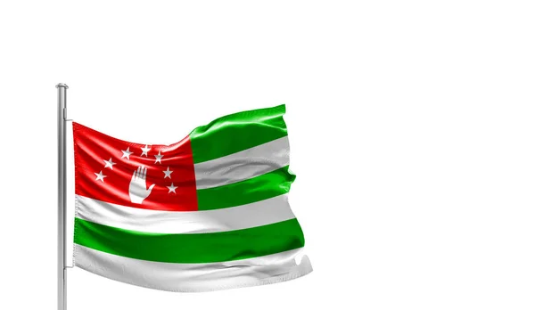 Σημαία Της Αμπχαζίας Λευκό Φόντο — Φωτογραφία Αρχείου