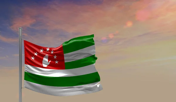 Felhős Abházia Zászlaja — Stock Fotó
