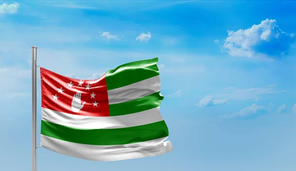 Felhős Abházia Zászlaja Illusztráció — Stock Fotó