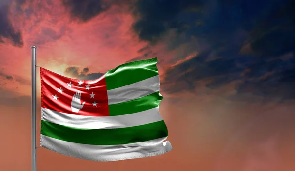 Felhős Abházia Zászlaja Illusztráció — Stock Fotó
