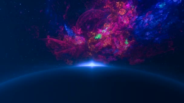 Літати Галактиці Простір Фон Простір Туманність — стокове відео