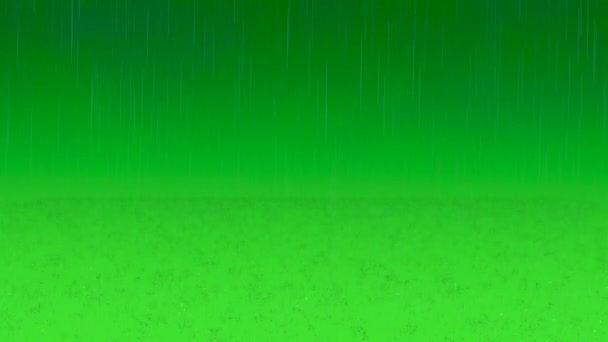 Realistische Regen Und Wassertröpfchen Mit Grünem Hintergrund Animation — Stockvideo