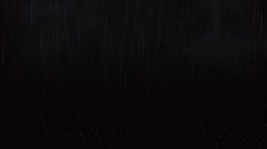 Gerçekçi yağmur ve Su damlacıkları şeffaf arka plan üzerinde. Animasyon