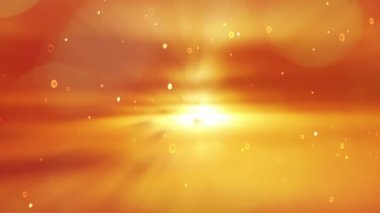 Doğal günbatımı. Parçacık bulutlu arka plan üzerinde. Sunrise