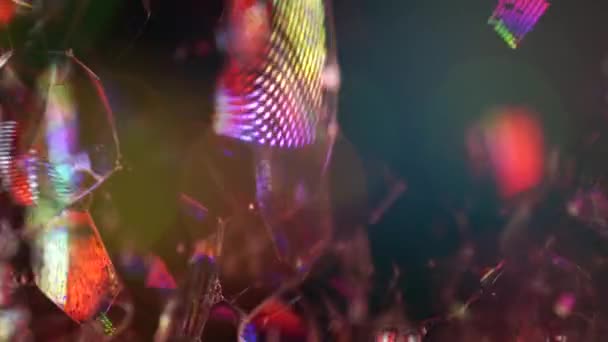 明亮的五颜六色的散景灯 泡沫飞溅 — 图库视频影像