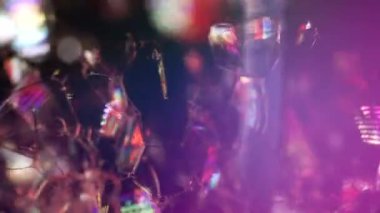 Parlak renkli bokeh ışıkları. Köpük sıçrama 