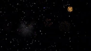 Havai fişek ile Happy New Year kutlama 
