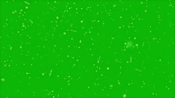 Hochwertige Bewegungsanimation Die Schnee Auf Dem Grünen Bildschirm Darstellt Chroma — Stockvideo