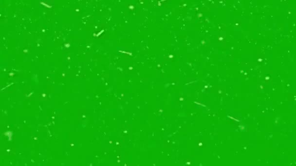 Hochwertige Bewegungsanimation Die Schnee Auf Dem Grünen Bildschirm Darstellt Chroma — Stockvideo