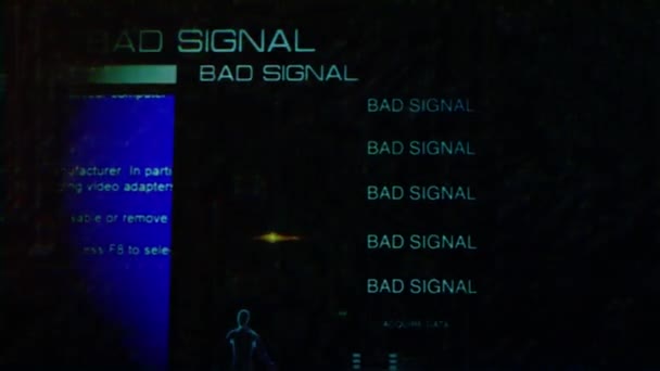 Supervise Efecto Fallo Ruido Pantalla Mala Señal Monitor Estático Ruido — Vídeo de stock