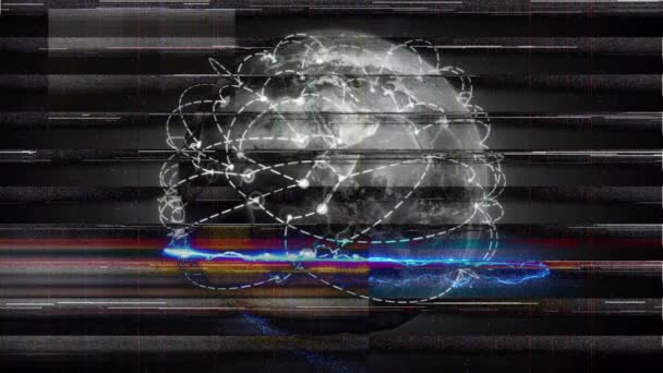 Ефект Глюка Цифрового Піксельного Шуму Сигнал Моніторі Анотація Цифрова Анімація — стокове відео