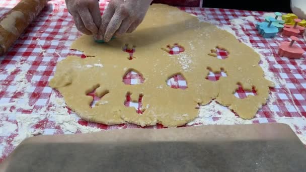 Cozinha Casa Processo Fazer Biscoito Cozinha Caseira Bolos Cesta Tarte — Vídeo de Stock