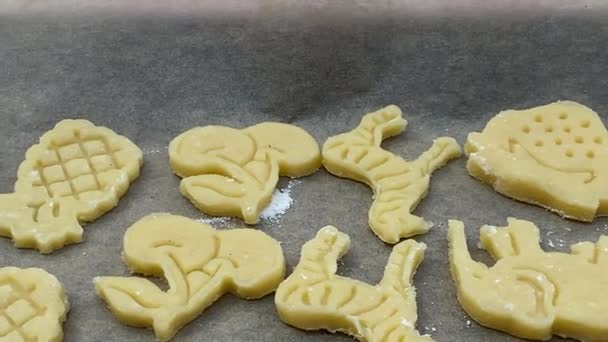 Home Kitchen Process Making Cookie Hausküche Hausgemachte Tortenkuchen — Stockvideo