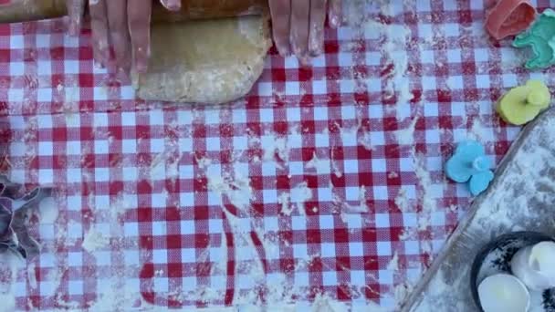 ホームキッチンクッキーを作るプロセス ホームキッチン 自家製タルトバスケットケーキ — ストック動画