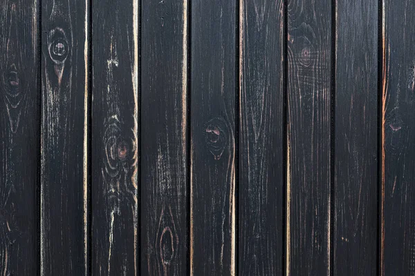みすぼらしい暗い木製のテーブルの表面 黒木の背景や質感 — ストック写真