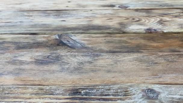 閉めろ 放棄された建物 古い汚れた木製の床板 穴のある木製の寄木細工の床で破損した床 — ストック動画