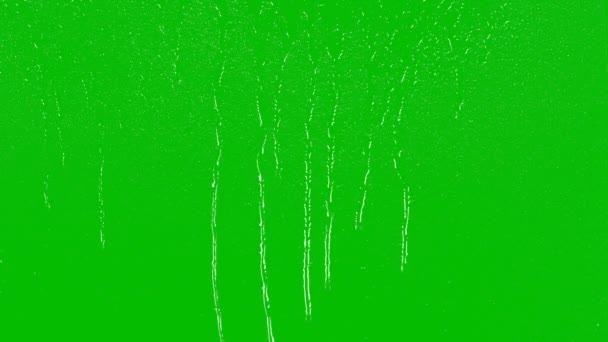 Närbild Realistiska Regn Och Vattendroppar Med Kromnyckel Grön Skärm Bakgrund — Stockvideo