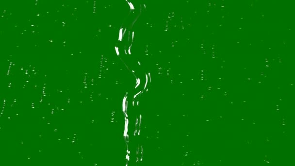 Zbliżenie Realistyczne Krople Deszczu Wody Chroma Key Zielonym Tle Ekranu — Wideo stockowe