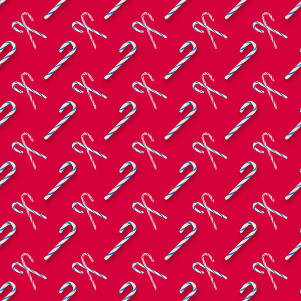 Noel ve Şekerleme Çubuğu Şekerlerinin Kusursuz Yeni Yılı. Tekstil kumaş duvar kağıdı tasarımı paketleniyor