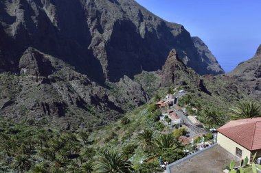 Küçük bir köy Masca Tenerife. Macizo de Teno dağlarda 750 m yükseklikte köyü yatıyor.