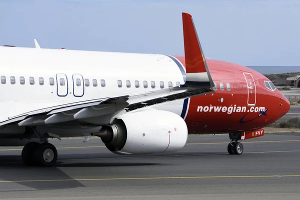 Las Palmas November Boeing 737 8Jp Norwegian Taxiway Start Takeoff — Stock Photo, Image